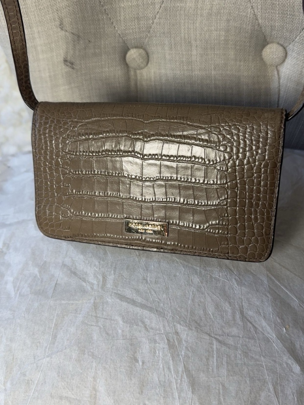 Henry bendel Croco-Embossed Brown Shoulder and cross body Bag